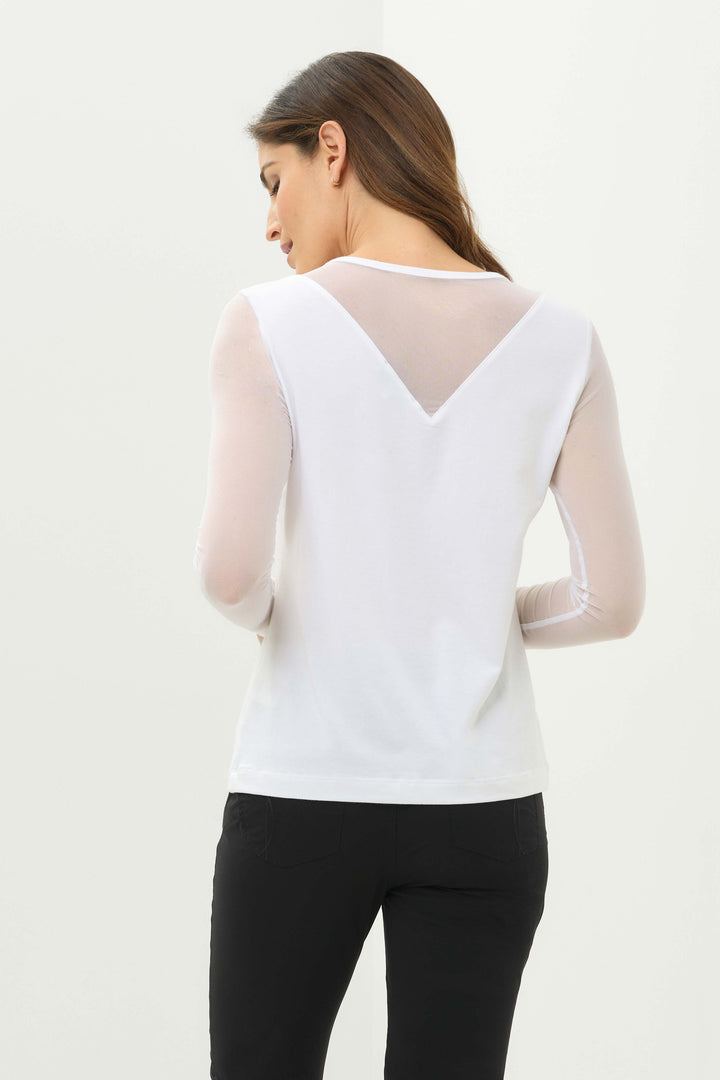 Kim Mesh-Sleeve Top in Pima Modal