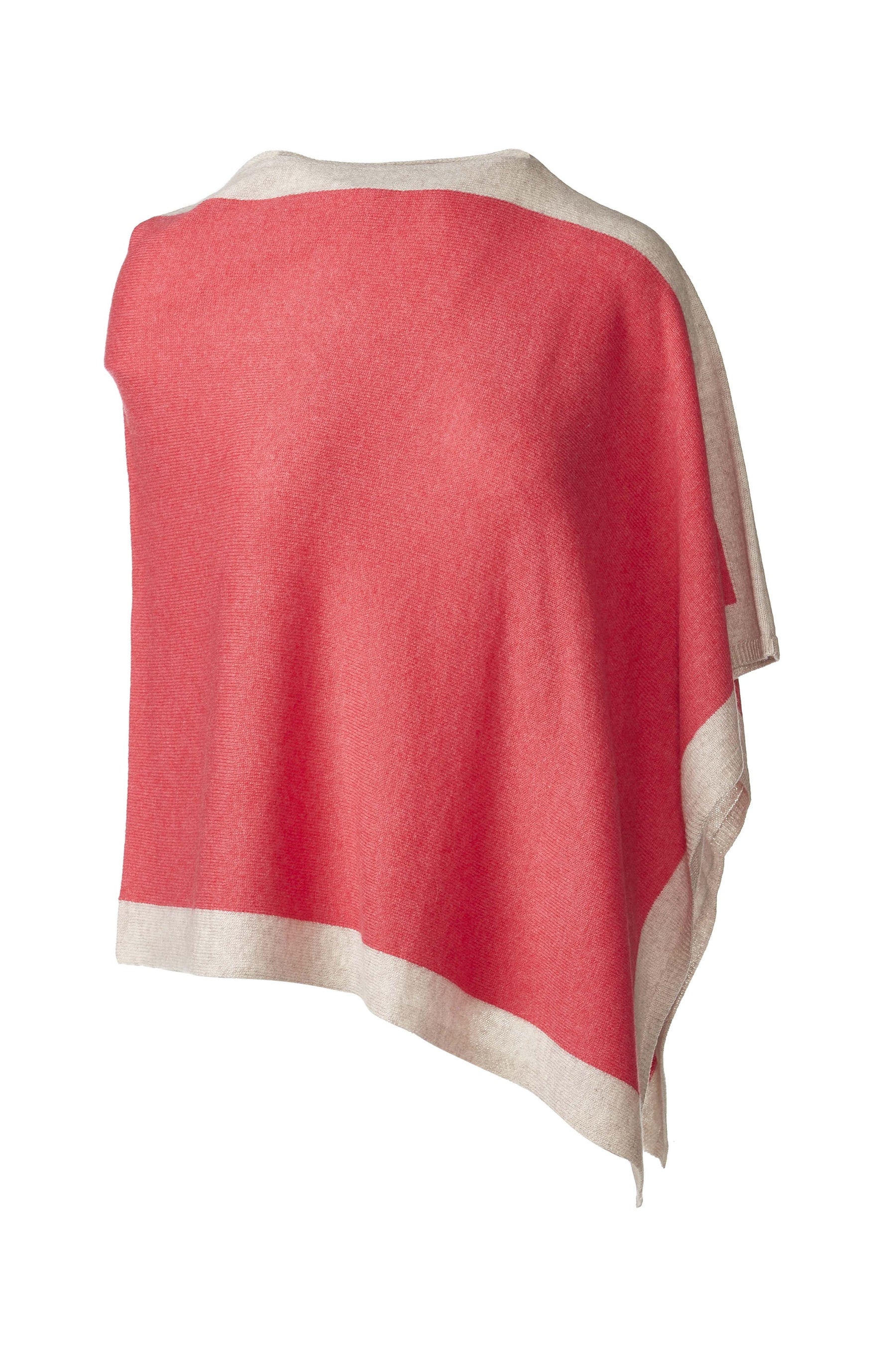CONTRAST BORDER PONCHO