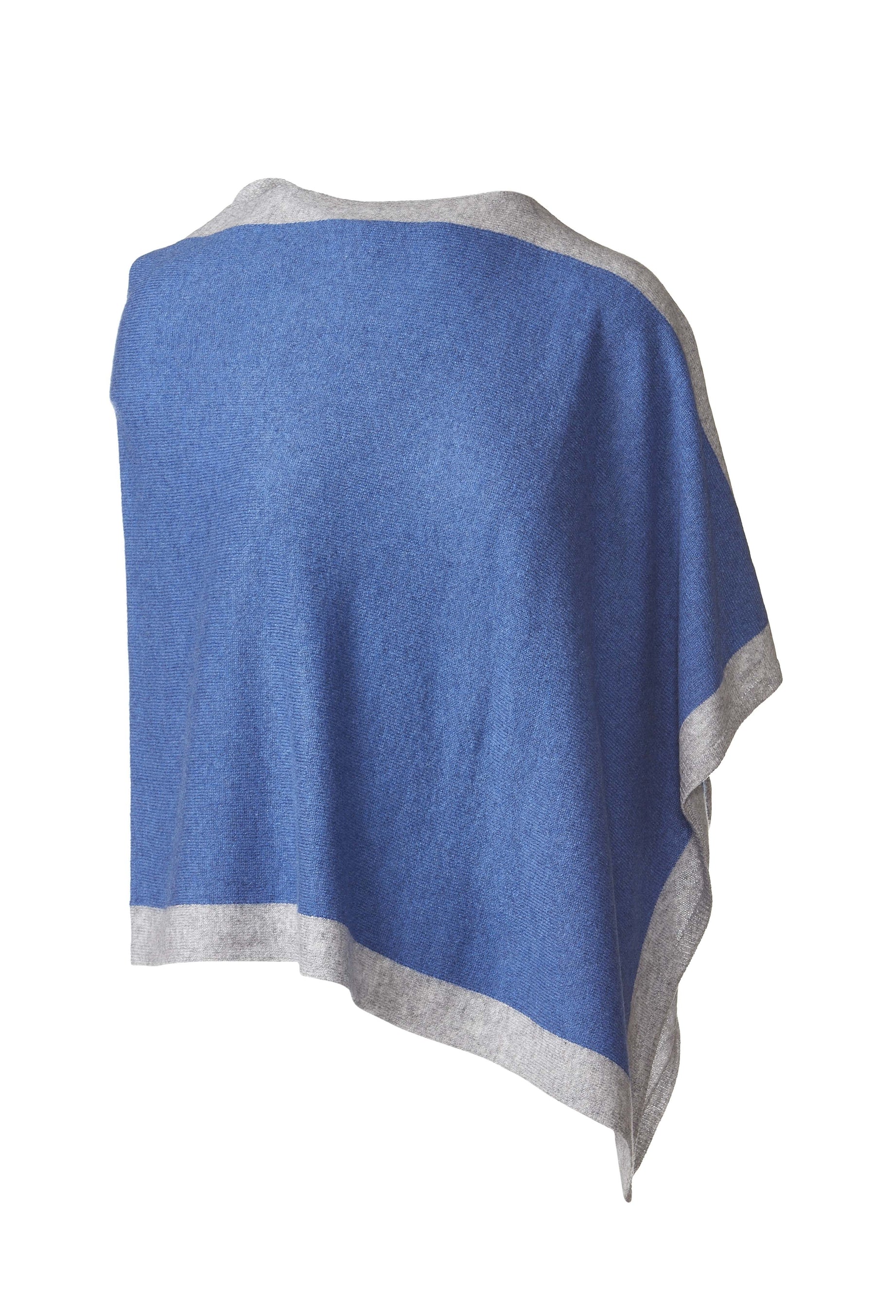 CONTRAST BORDER PONCHO