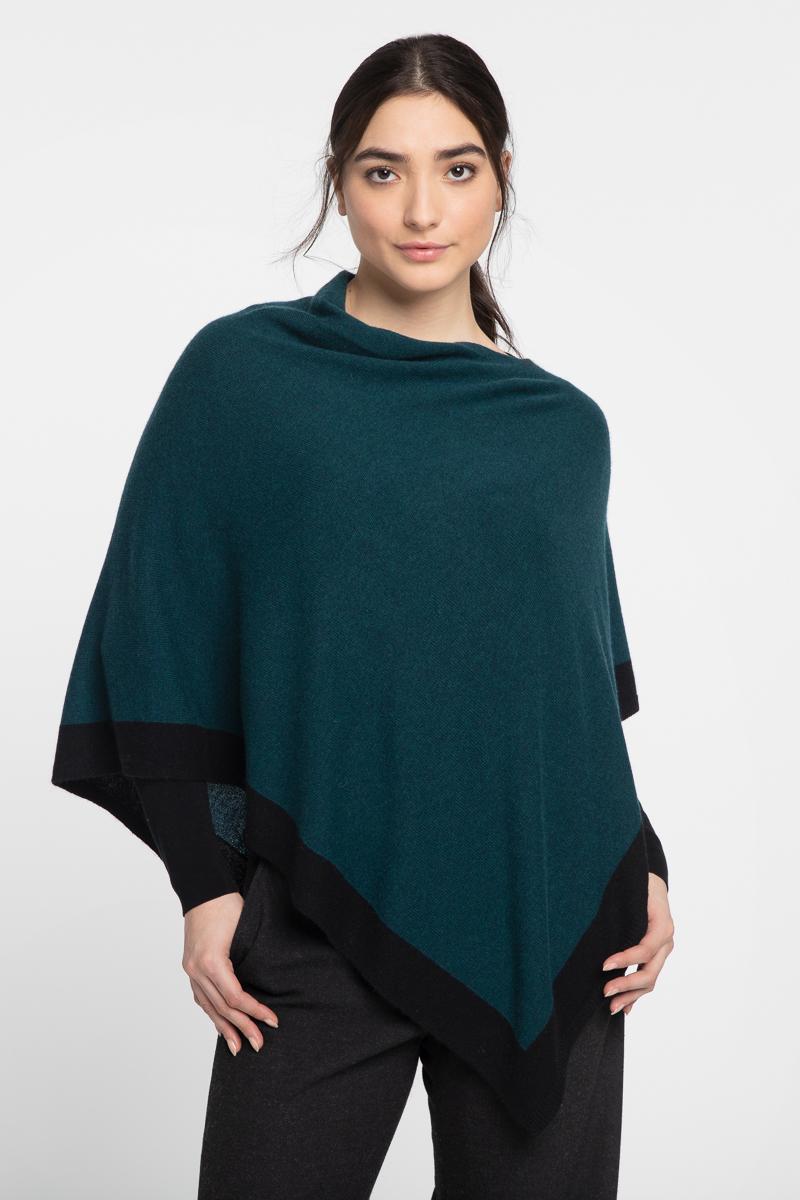 Contrast Trim Poncho