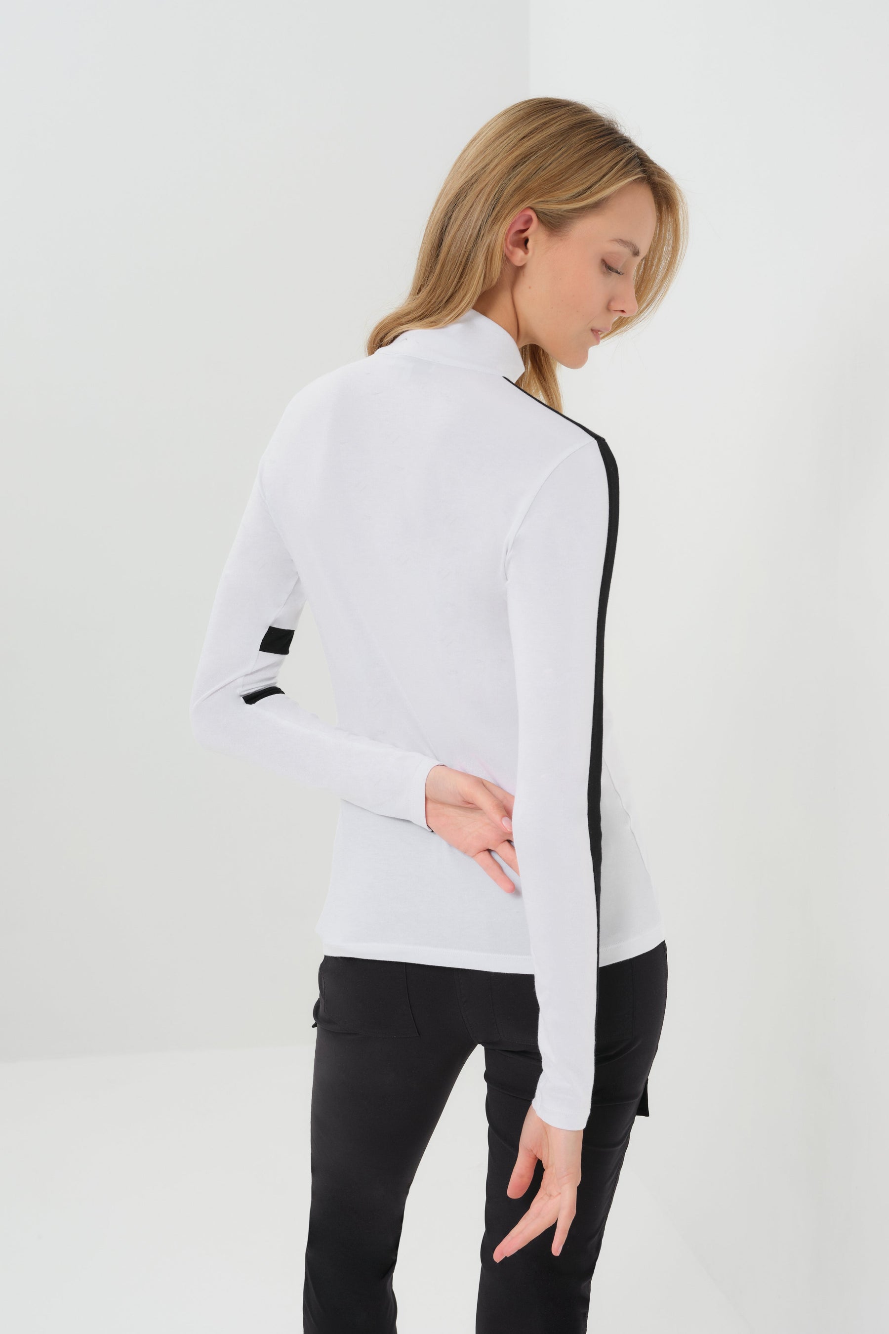 Stacey Sport Striped Zip-Up Top