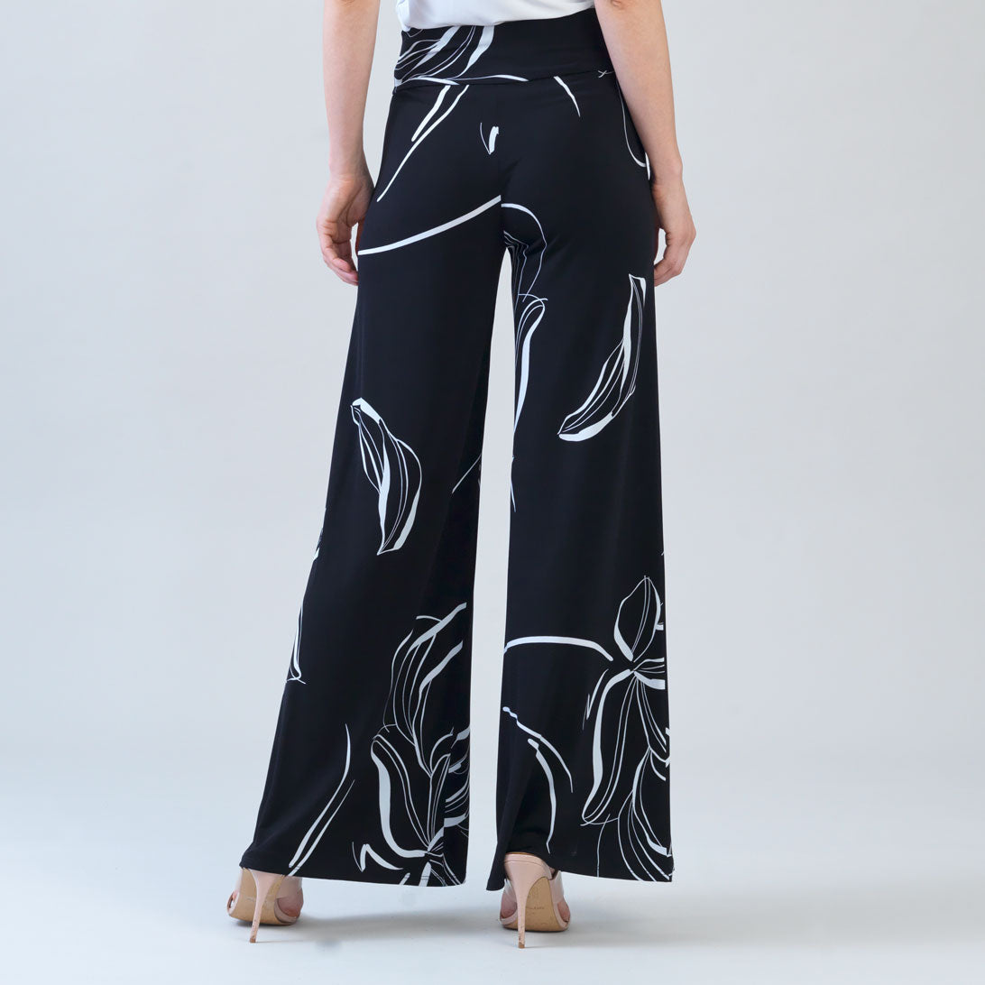 Signature Palazzo Pant - Floral Outline - Clara Sunwoo