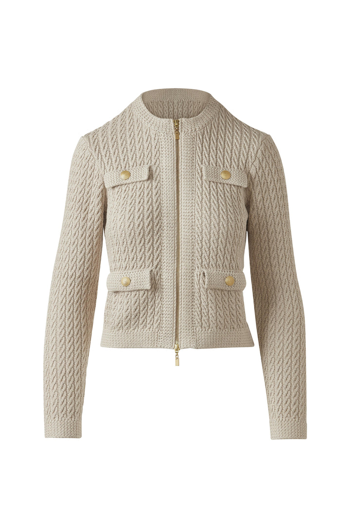 TEXTURED ZIP CARDIGAN
