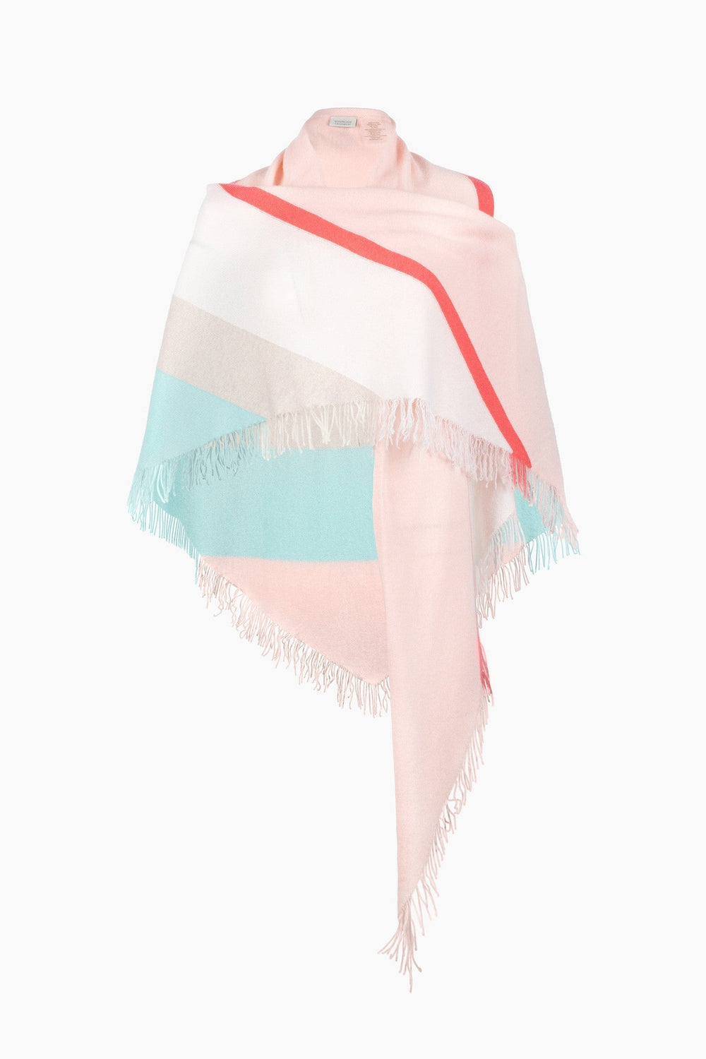 STRIPED FRINGE TRIANGLE WRAP