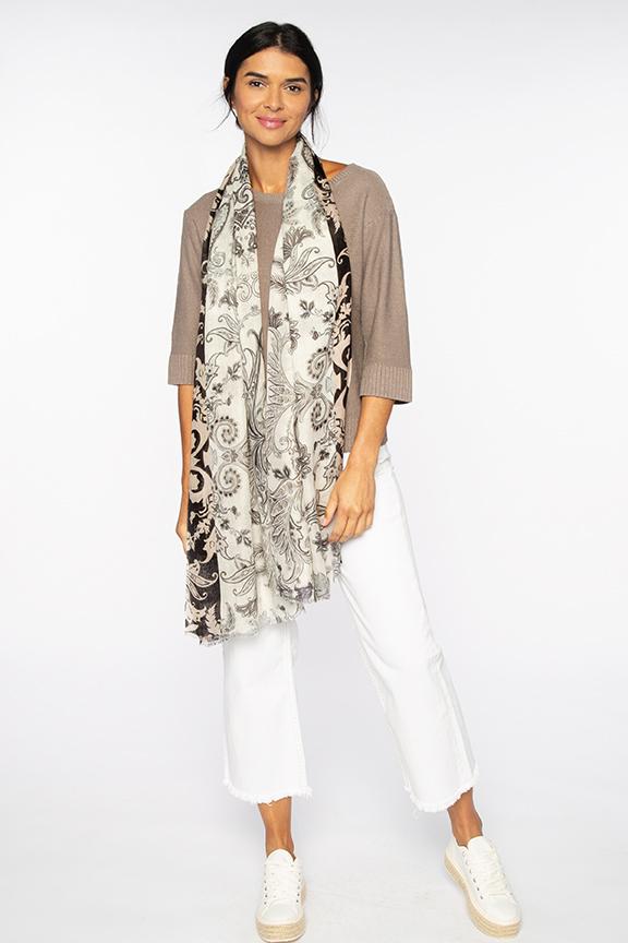 Tavira Tile Print Scarf Kinross Cashmere