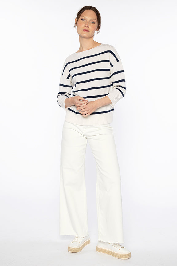 Rib Yoke Stripe Pullover