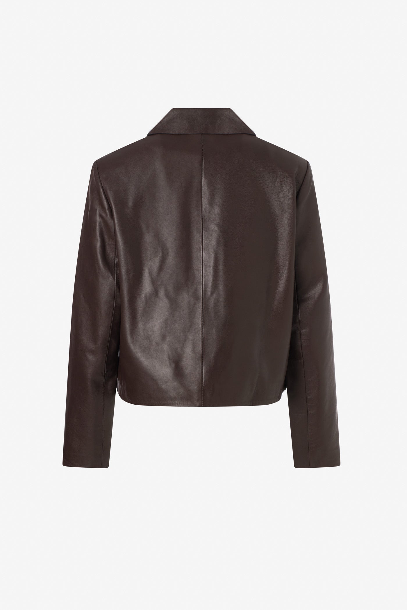 Cropped leather jacket