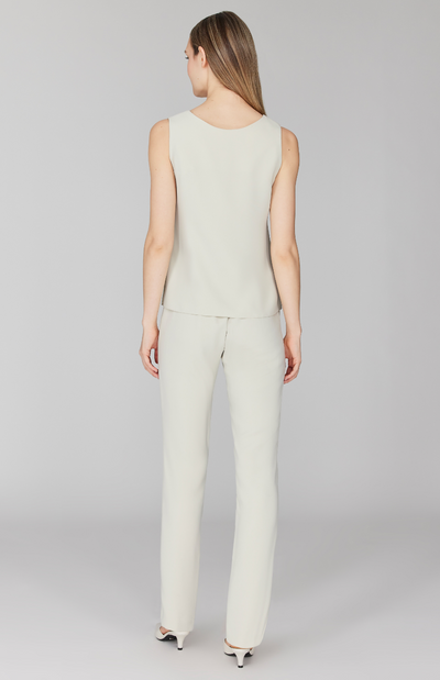 Lustrous Crepe Scoop Neck Tank