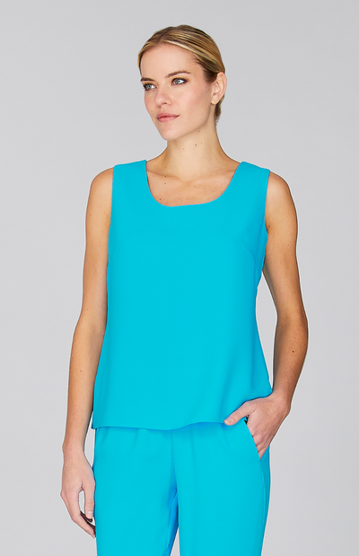 Lustrous Crepe Scoop Neck Tank