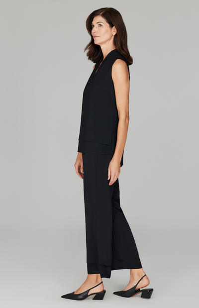 Lustrous Crepe Double Layer Pant