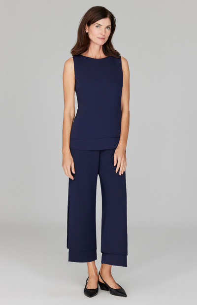 Lustrous Crepe Double Layer Pant