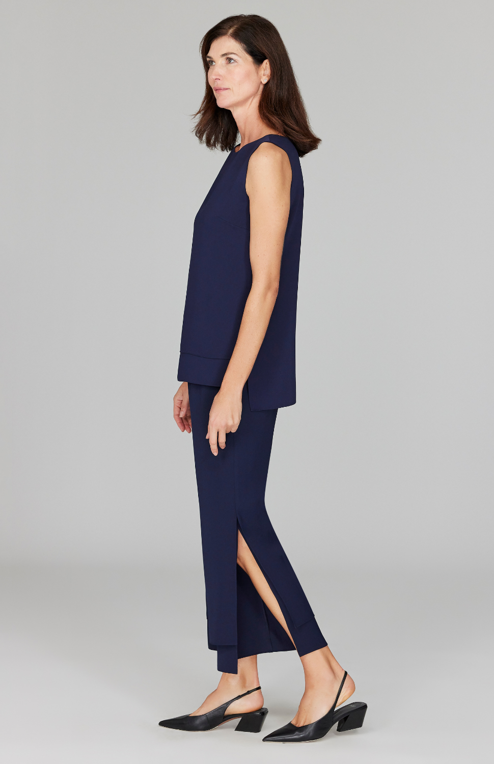 Lustrous Crepe Double Layer Pant