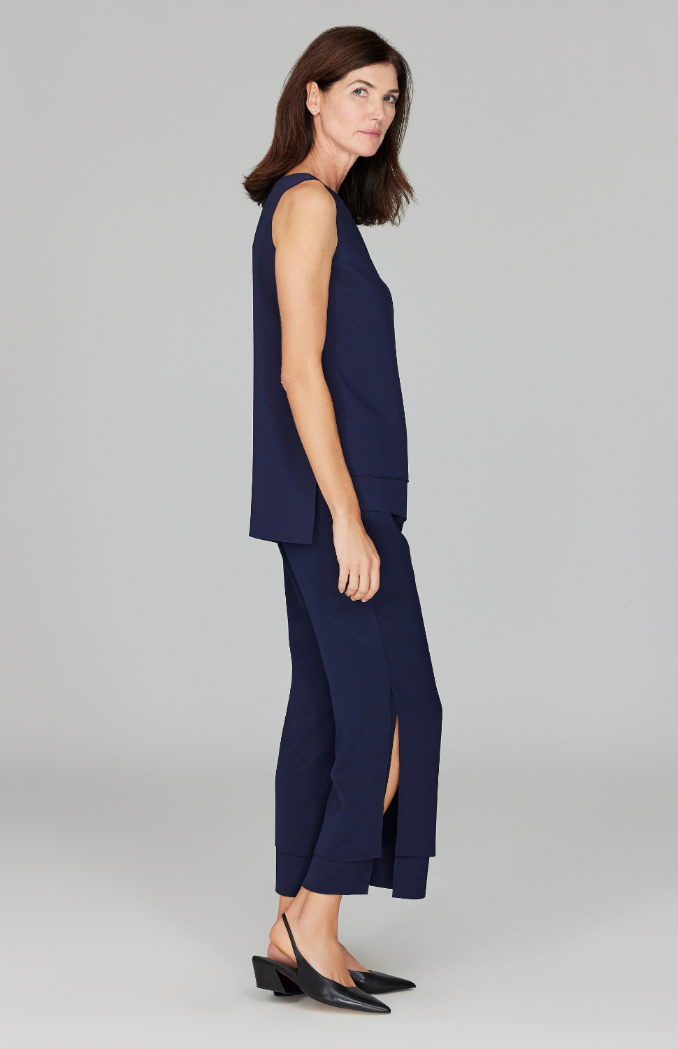 Lustrous Crepe Double Layer Pant