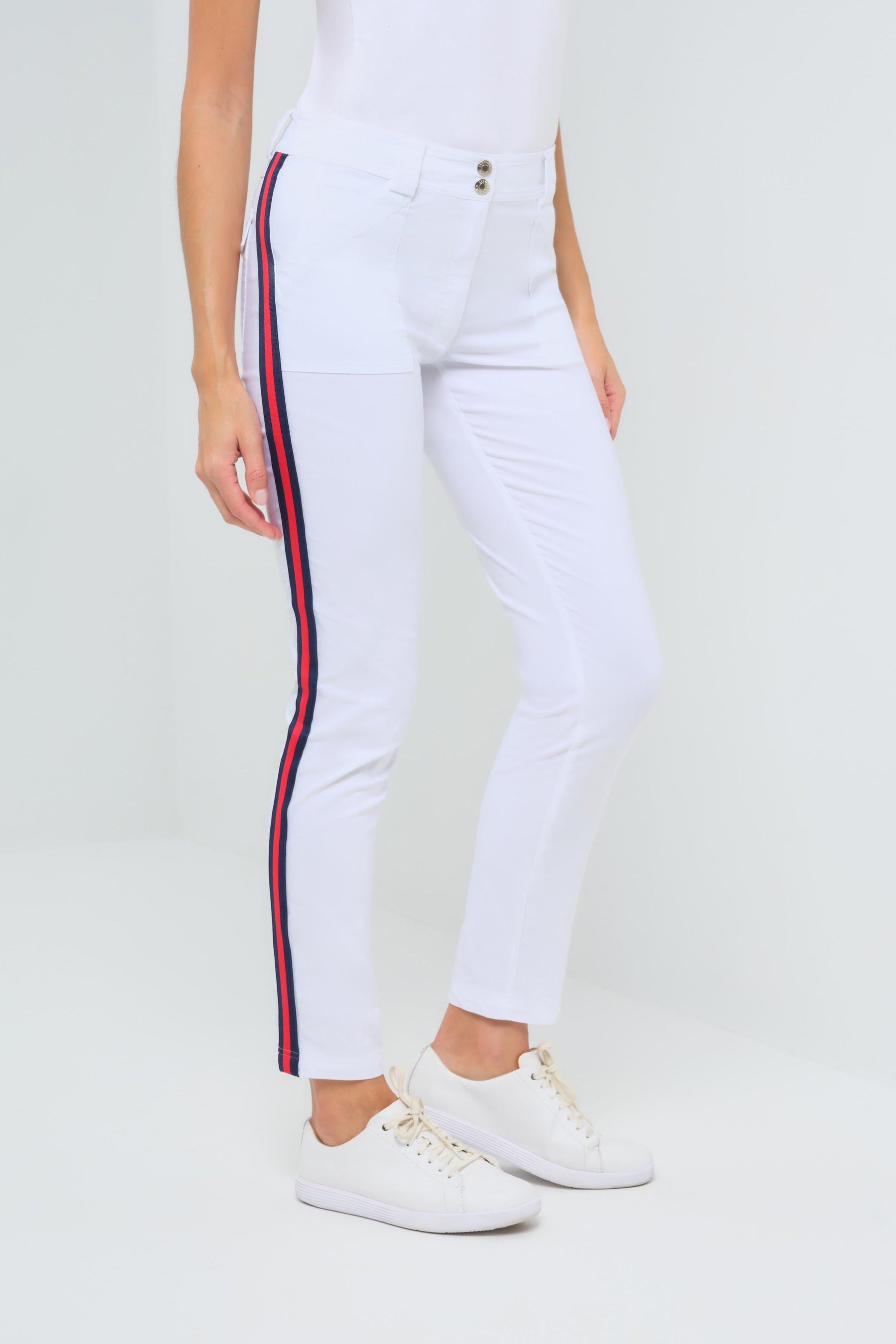 McCall Stripe Performance Cotton Skinny Pant
