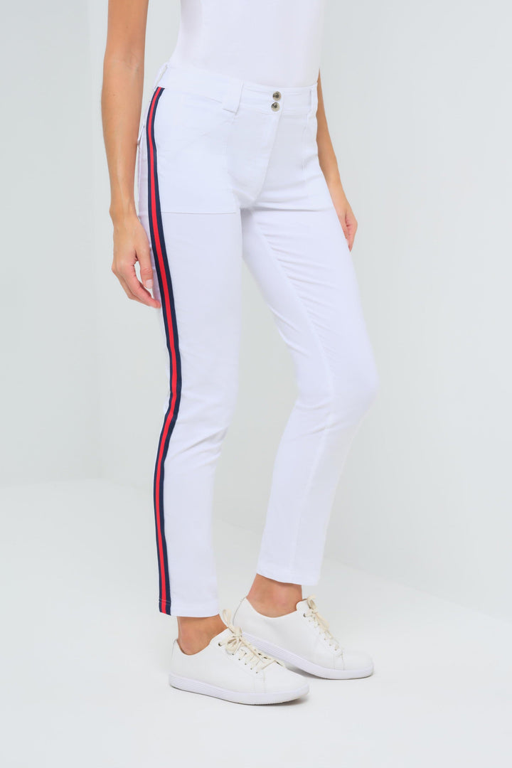 McCall Stripe Performance Cotton Skinny Pant