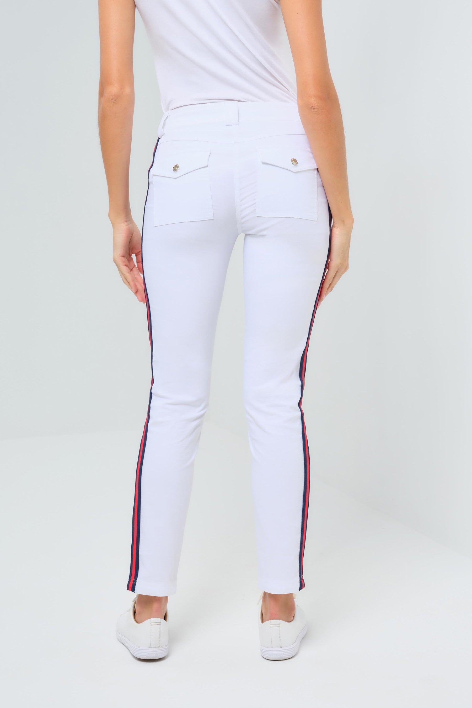 McCall Stripe Performance Cotton Skinny Pant