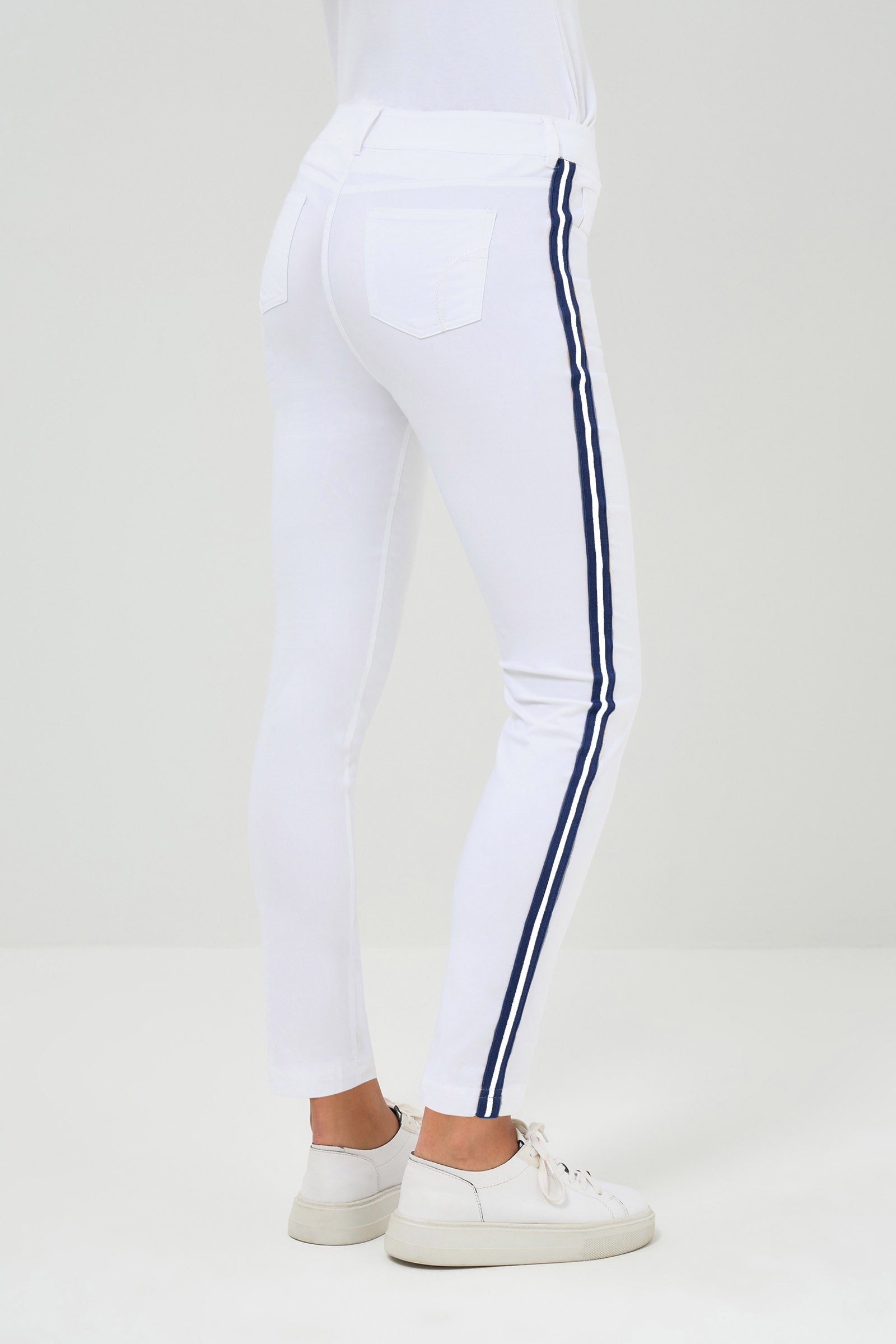 Luli Stripe Performance Cotton Skinny Pant