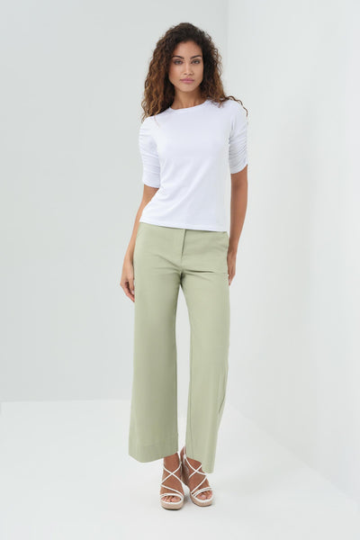 Sophia Tshirt with Ruched Elbow Sleeves