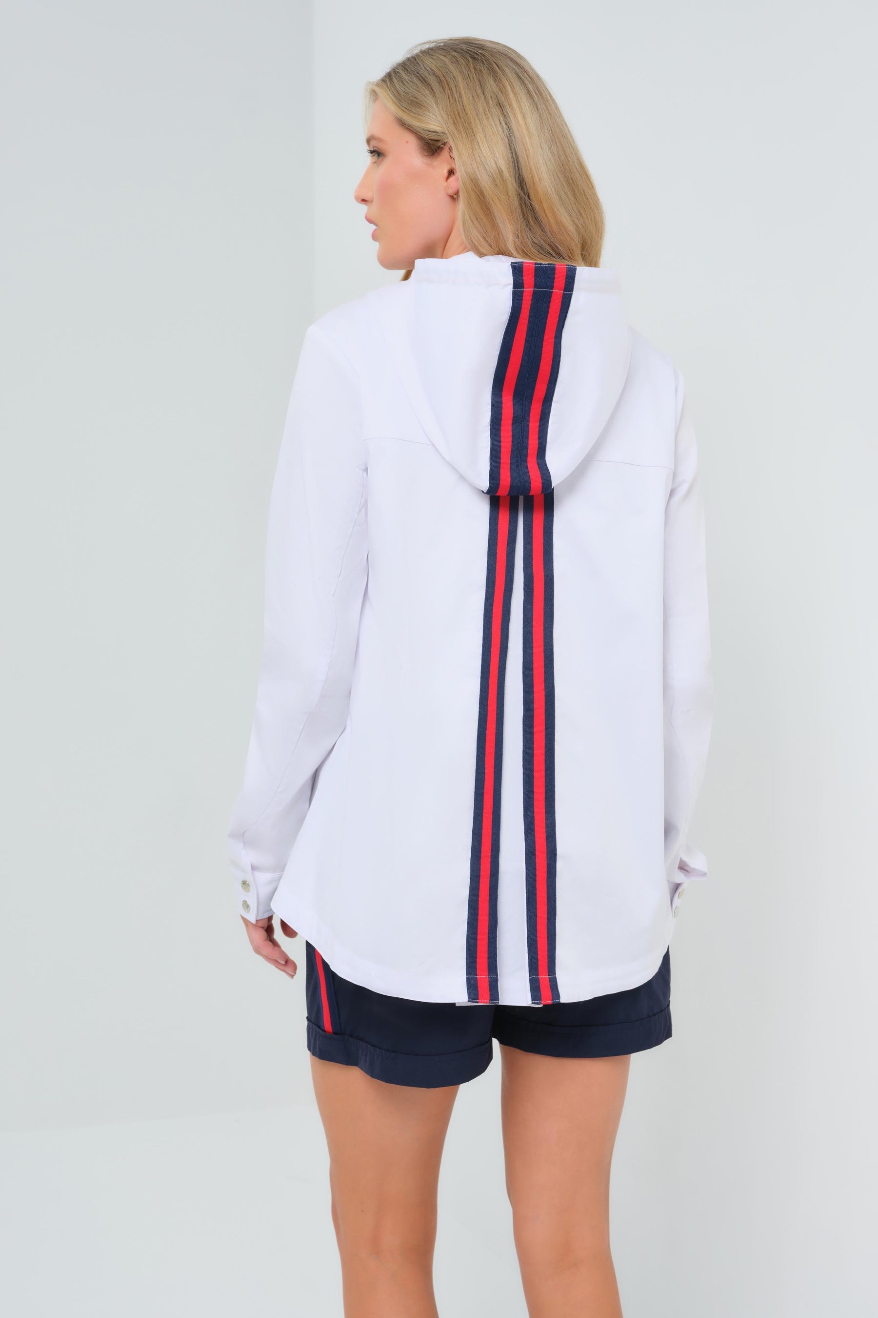 Gabi Stretch Woven Hooded Full Zip Jacket