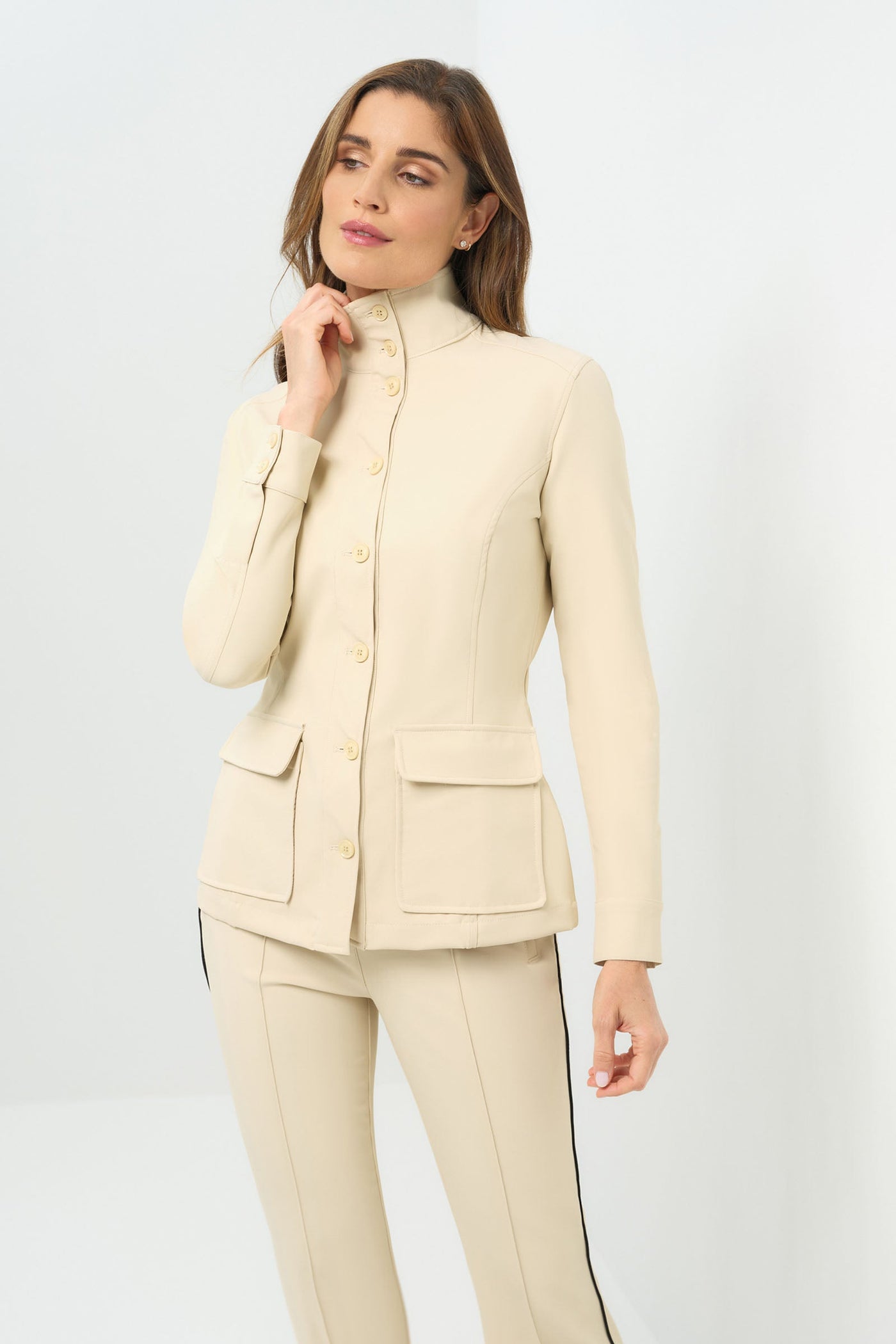 Reign Performance Twill Button Front Jacket