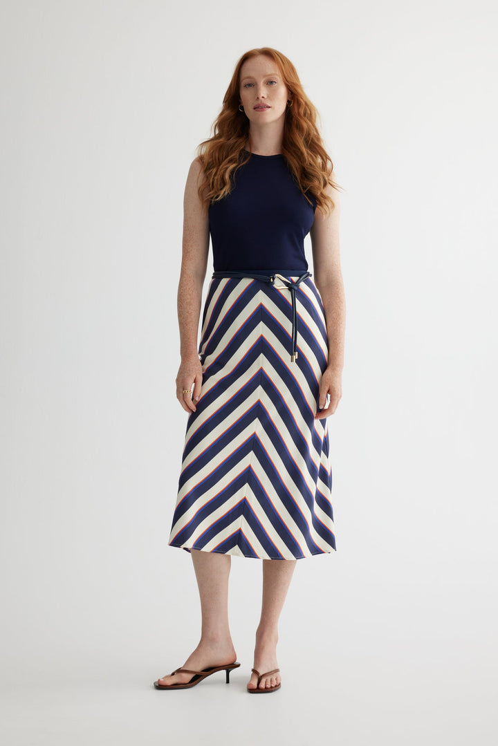 Printed stripe skirt