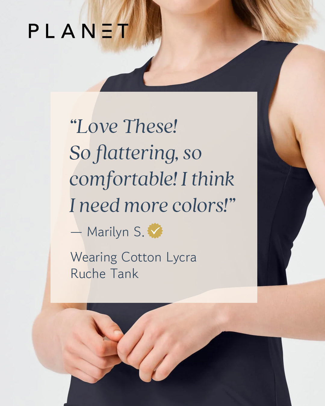 Cotton Lycra Ruche Tank - Turtle