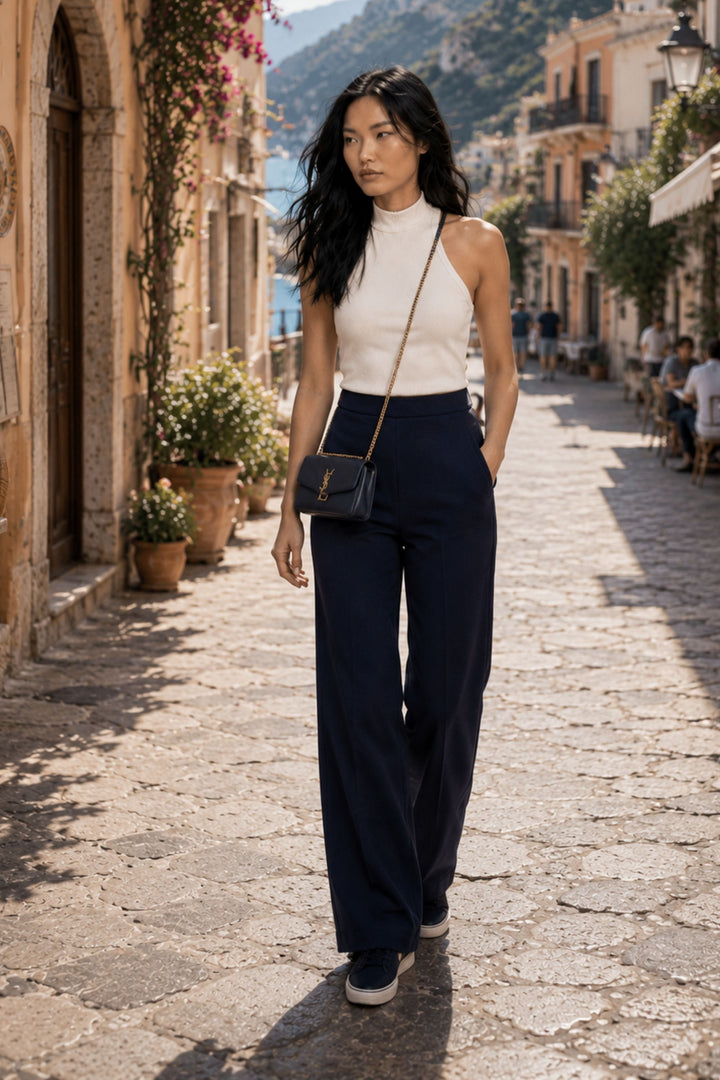 Mita Comfortable Travel Pull On Wide Leg Pant