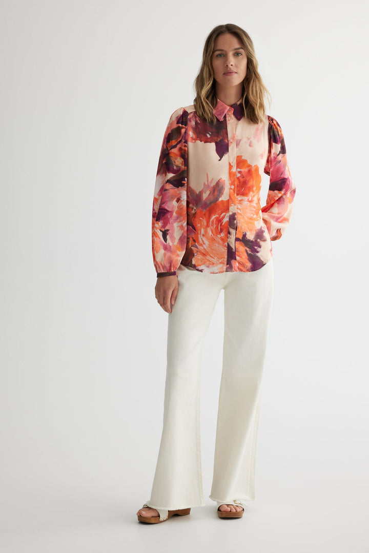 Floral button down blouse