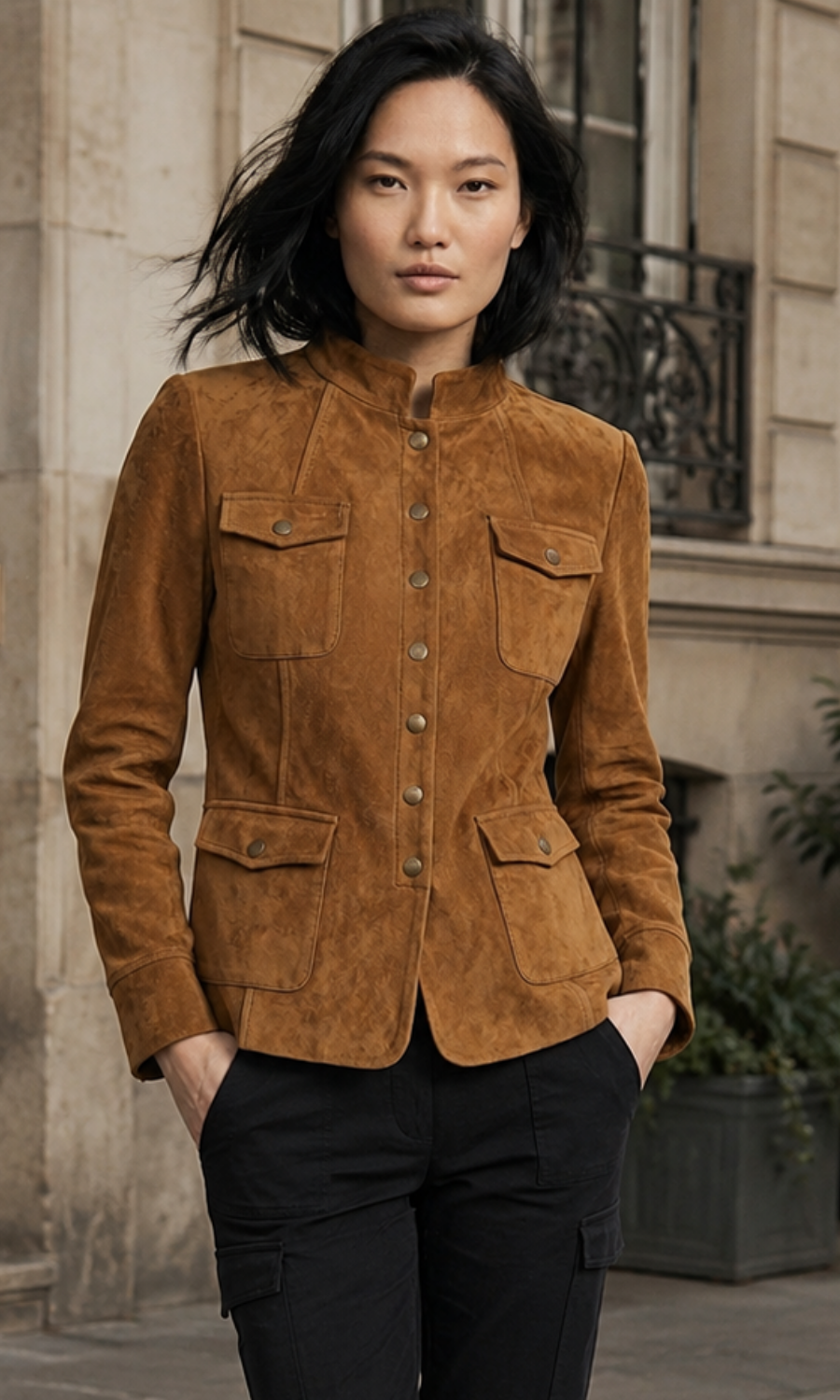 Osaka Urban Military Faux Suede Jacket