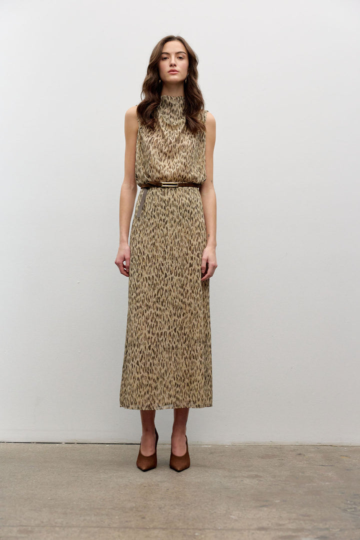 Printed chiffon slip skirt