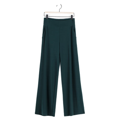 Signature Wide Leg Pocket Pant - Hunter Green
