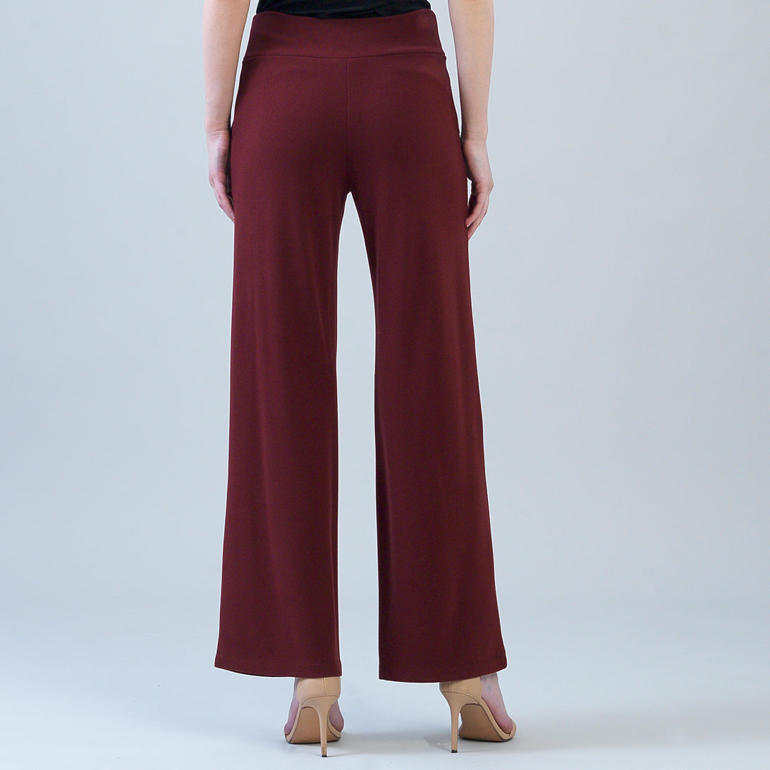 Lounge Knit - Wide Leg Pocket Pant - Burgundy