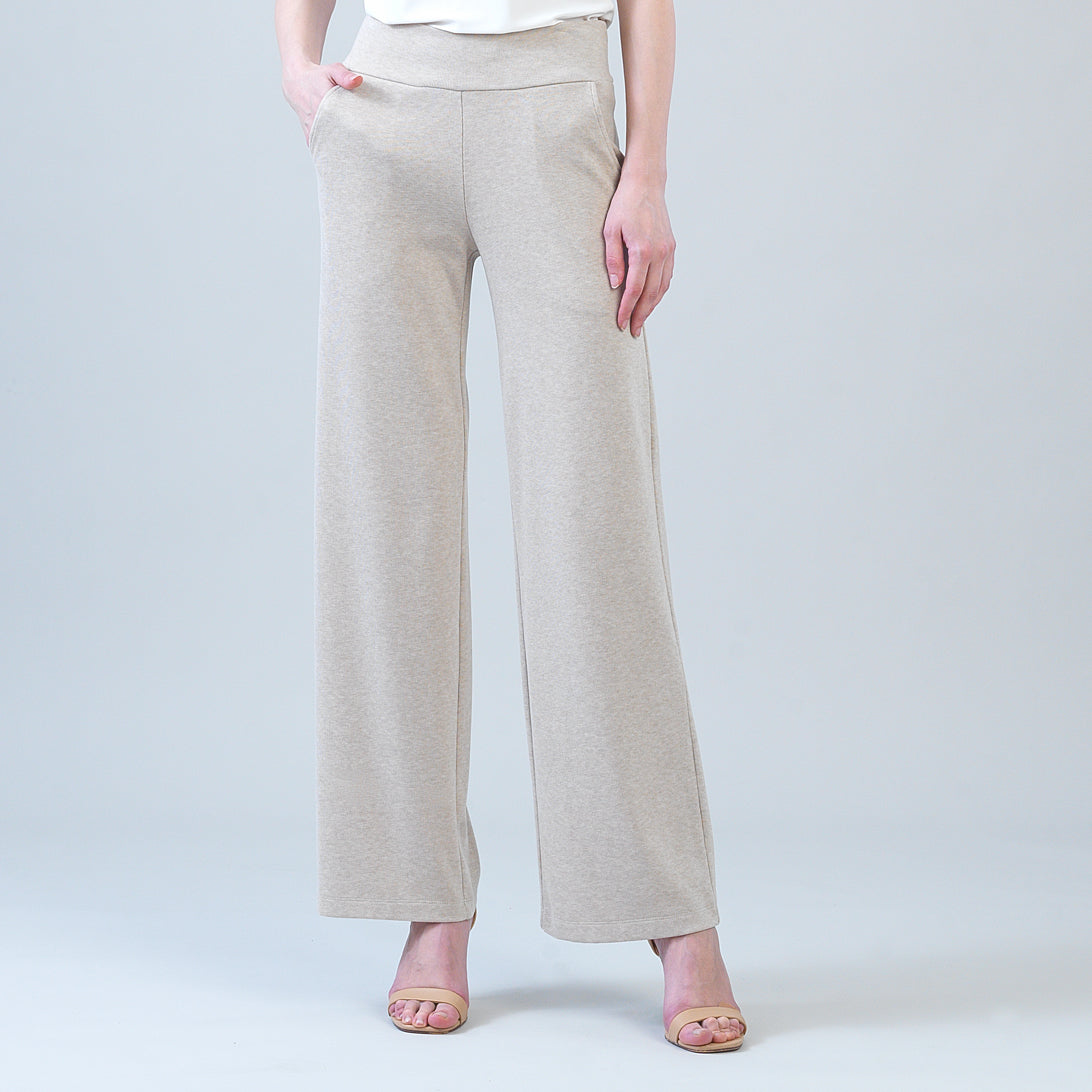 Lounge Knit - Wide Leg Pocket Pant - Natural