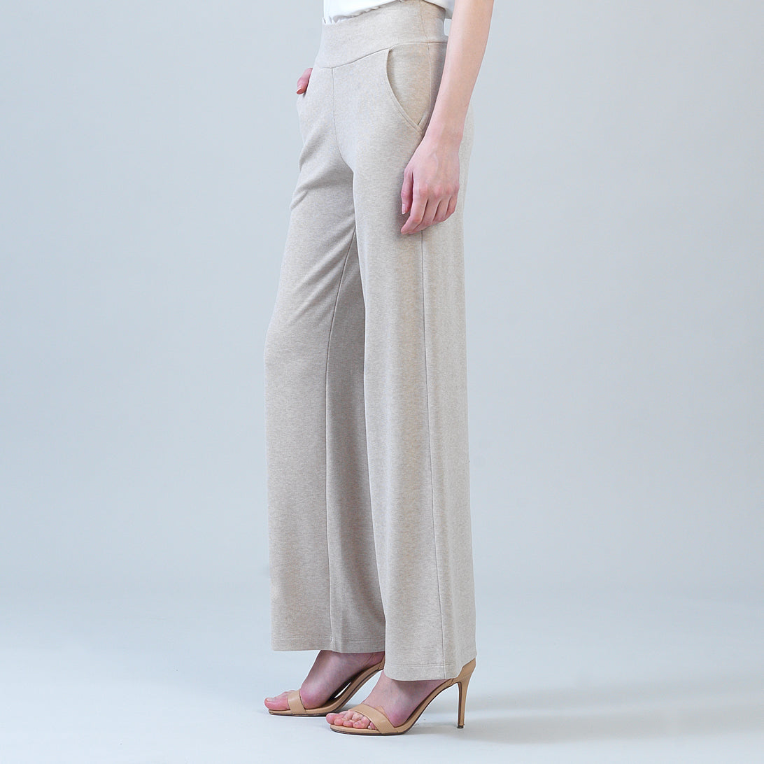 Lounge Knit - Wide Leg Pocket Pant - Natural