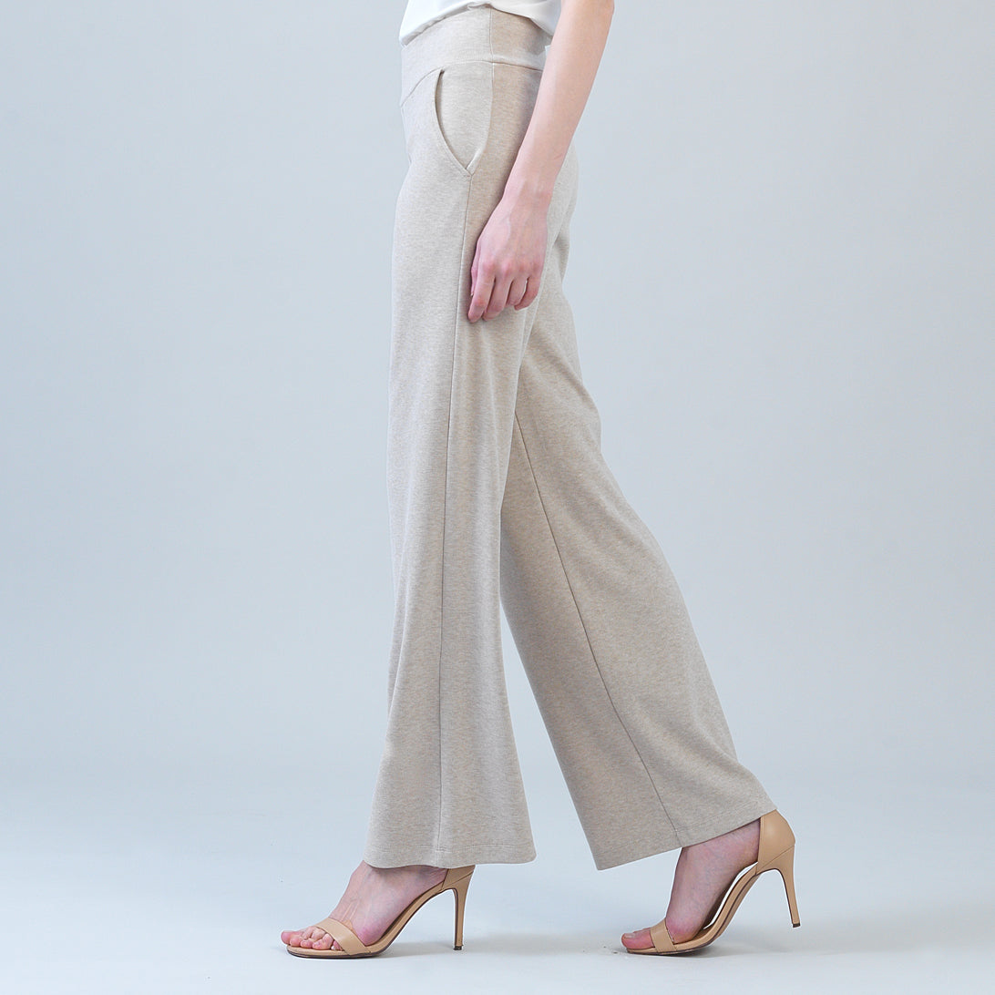 Lounge Knit - Wide Leg Pocket Pant - Natural
