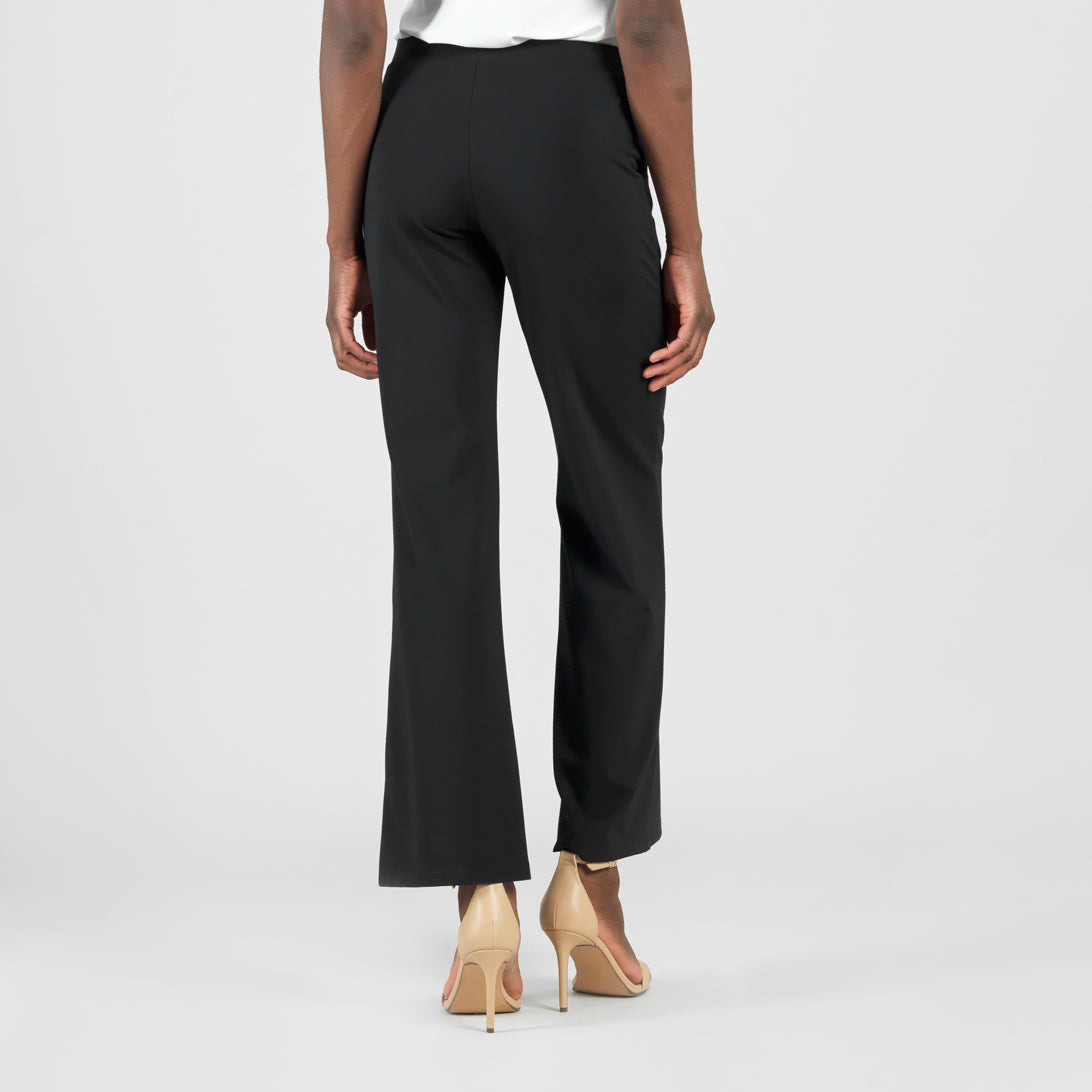 Rayon-Ponte Knit - Loose Leg Pocket Pant - Black
