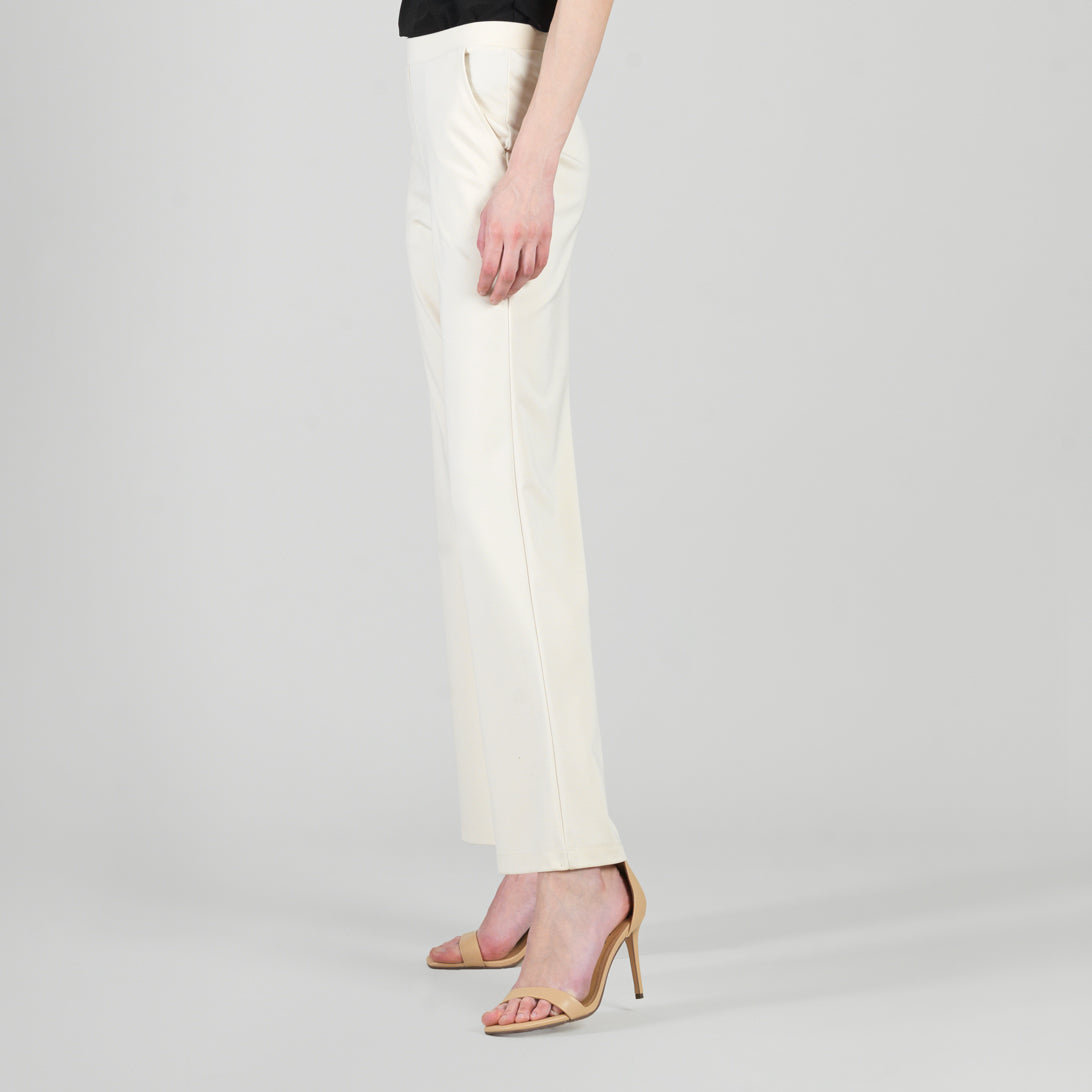 Rayon-Ponte Knit - Loose Leg Pocket Pant - Khaki