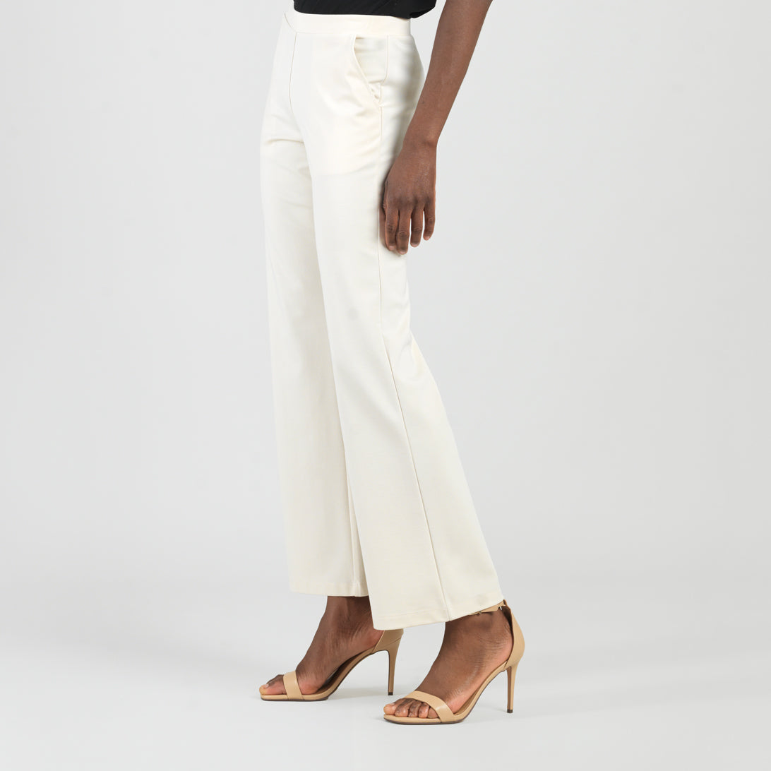 Rayon-Ponte Knit - Loose Leg Pocket Pant - Khaki