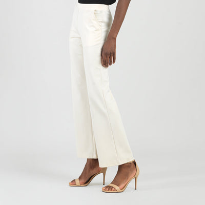 Rayon-Ponte Knit - Loose Leg Pocket Pant - Khaki