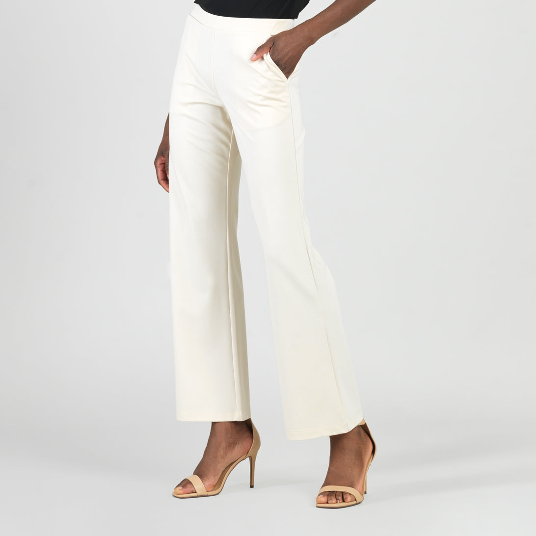 Rayon-Ponte Knit - Loose Leg Pocket Pant - Khaki