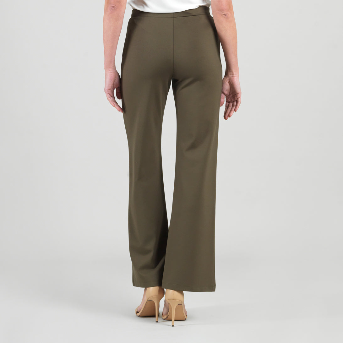 Rayon-Ponte Knit - Loose Leg Pocket Pant - Olive