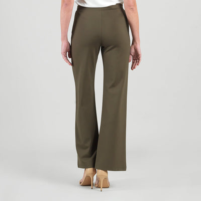 Rayon-Ponte Knit - Loose Leg Pocket Pant - Olive