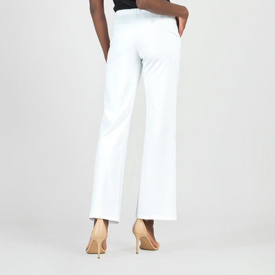 Rayon-Ponte Knit - Loose Leg Pocket Pant - White