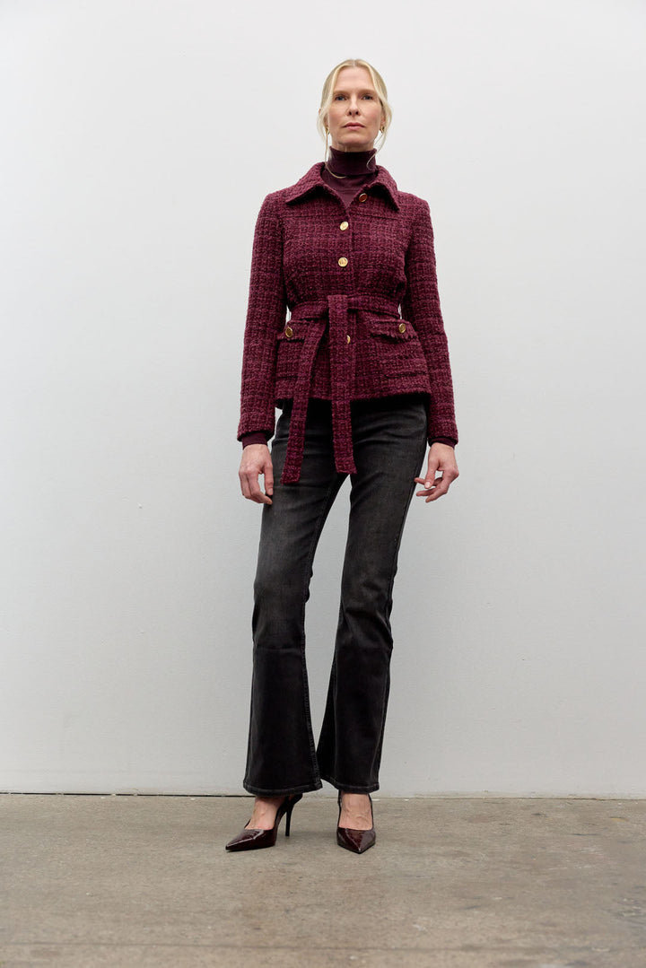 Tweed belted jacket