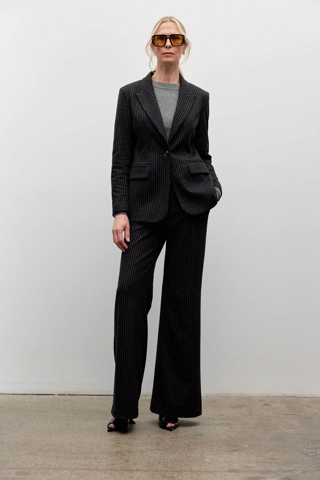 Pinstripe relaxed jacket