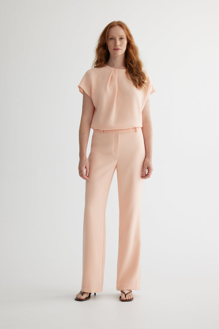 Straight leg pant with welt pockets