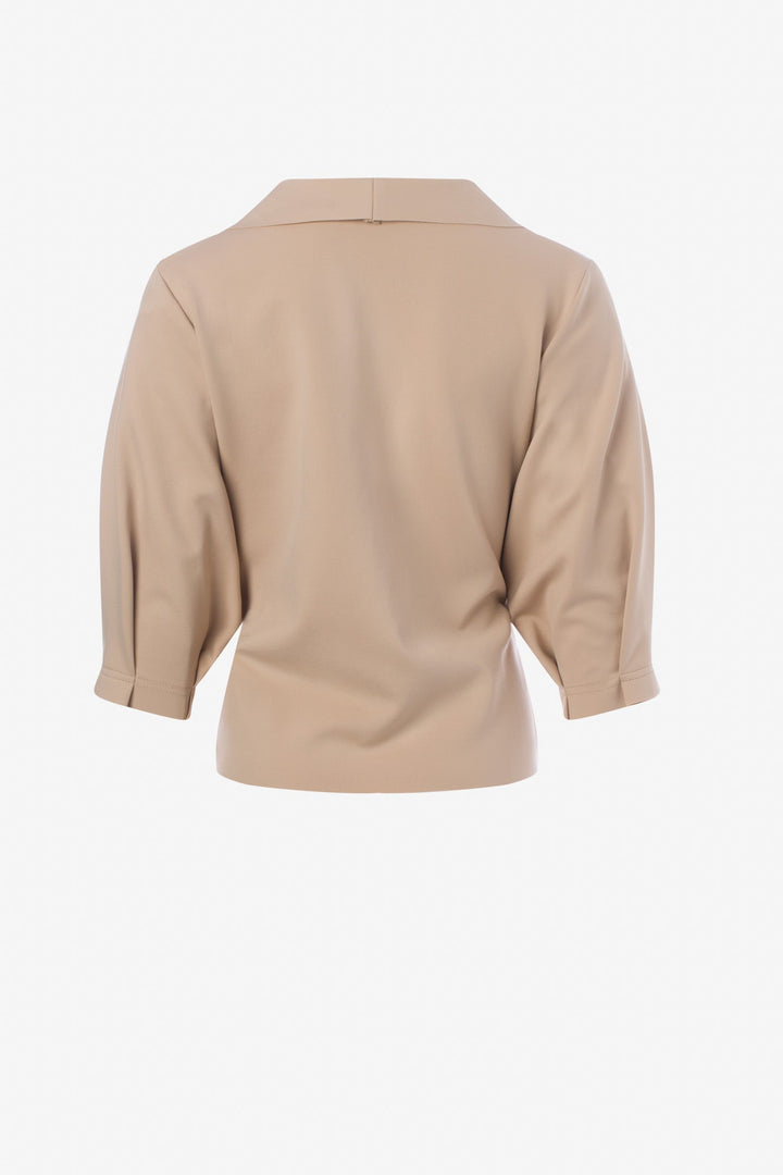 Raw edge belted jacket in scuba