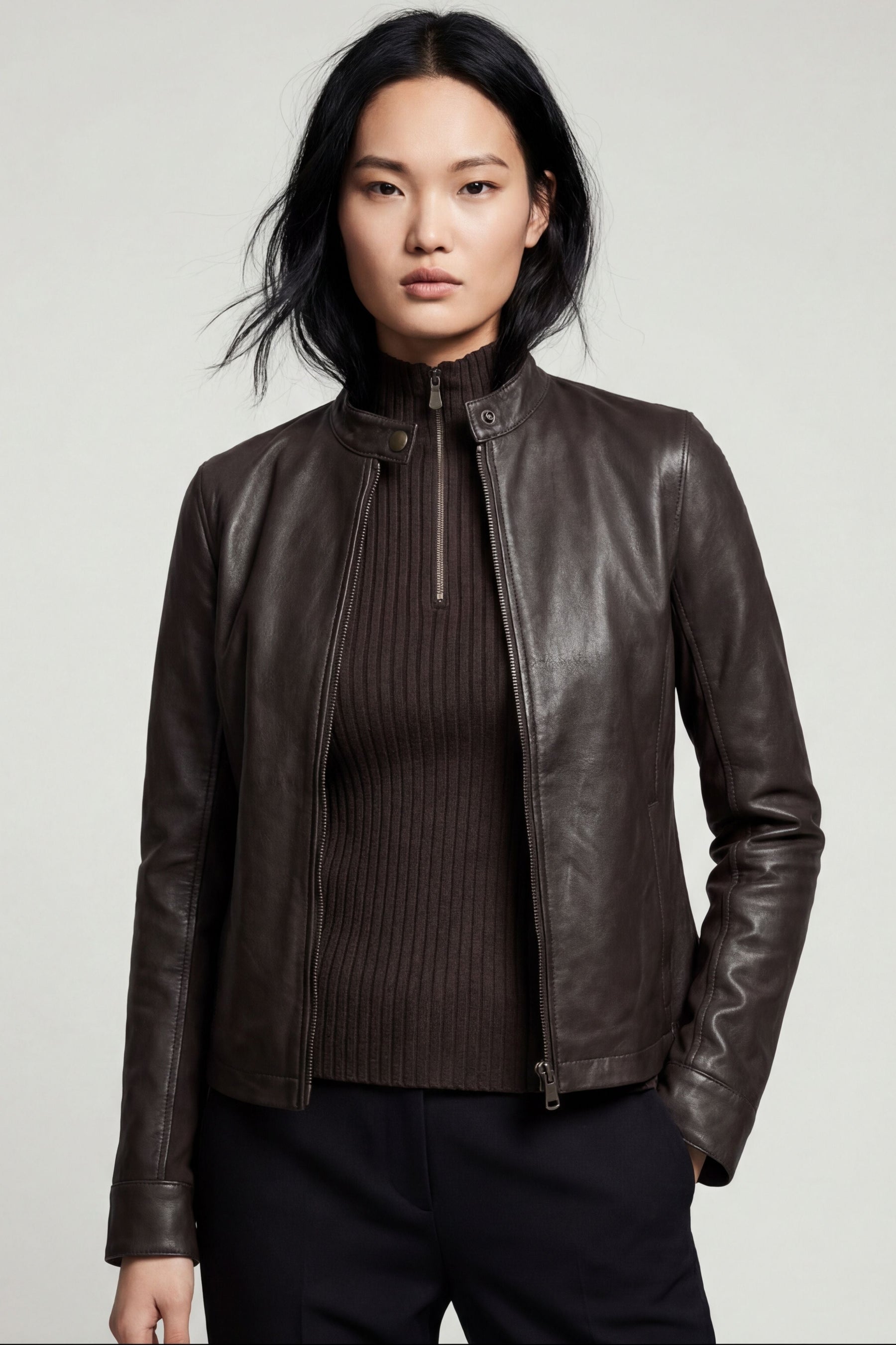 Selina Half-Zip Ribbed Sleeveless Sweater