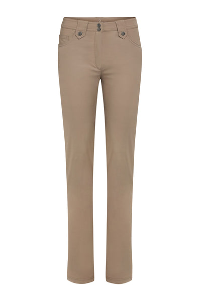 The Best Travel Pants. Flat Lay of the Skyler Travel Pant in Khaki