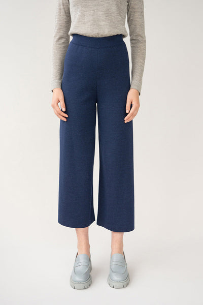 WIDE LEG TROUSERS - NAVY